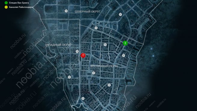 Assassin's Creed 3: карта с расположением торговцев, магазинов и лавок смешанных товаров в Нью-Йорке