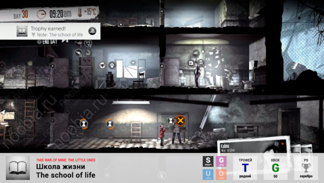 Трофей "Школа жизни / The school of life" в This War of Mine: The Little Ones (Steam, GOG, Xbox, PlayStation)