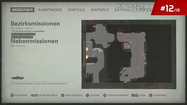 Wolfenstein II: The New Colossus: карта с расположением двенадцатой игрушки Макса на набережной в Новом Орлеане