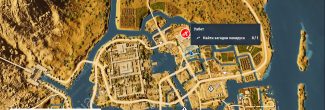 Assassin's Creed: Origins: карта с местоположением одиннадцатого папируса "Горящий куст / Burning Bush" в Мемфисе