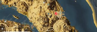 Assassin's Creed: Origins: карта с местоположением восемнадцатого папируса "Секрет Тота / Toth’s Secret" в номе Хауэрис