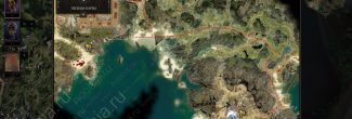 Divinity: Original Sin 2: карта с местоположением Святилища Амадии на острове Глаз Жнеца